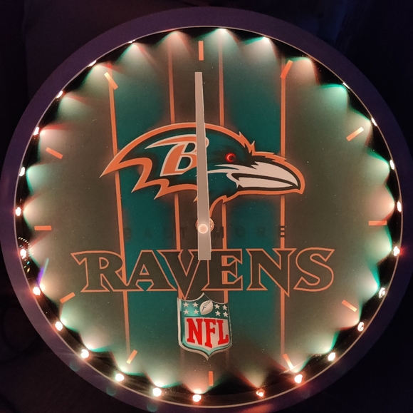 Ravens RGB led clock 12" diameter personalized - Picture 5 of 7